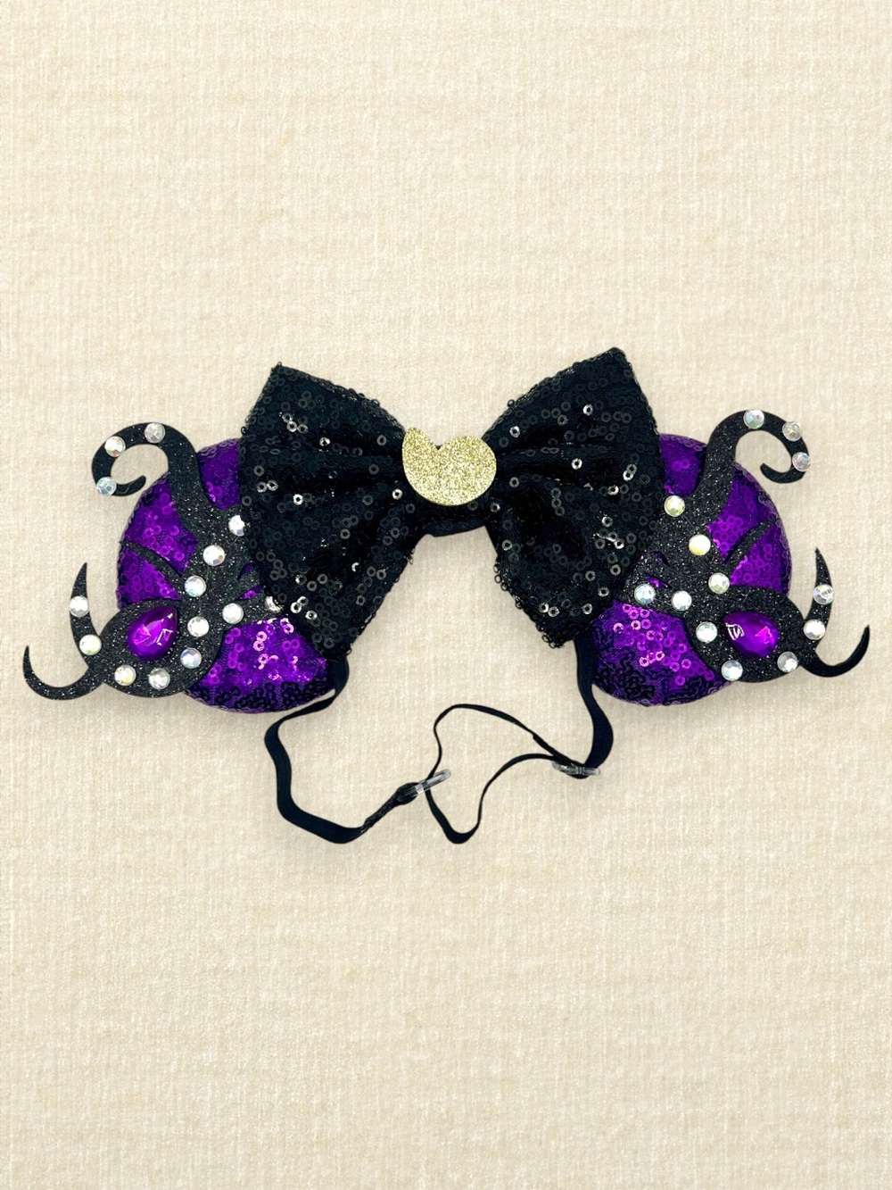Elastic Purple Sequin Ursula Minnie Ears | Disney-Inspired Mouse Ears